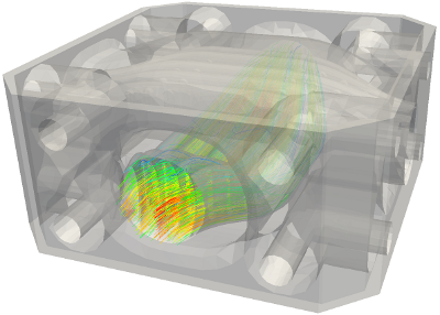 An image of the fluid simulation performed on the (Im)possible crossing.